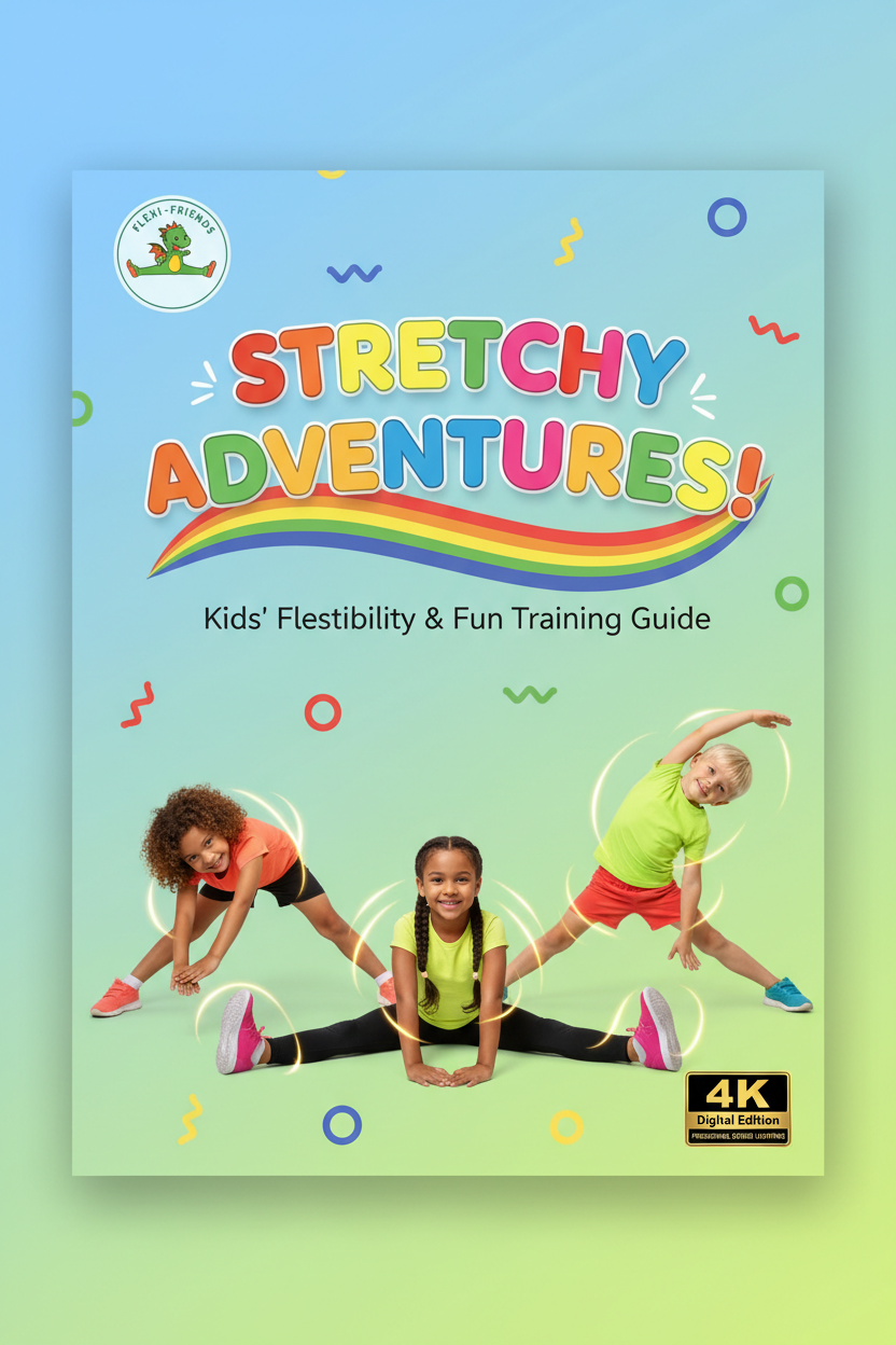 Digital fitness guide cover for children's flexibility training